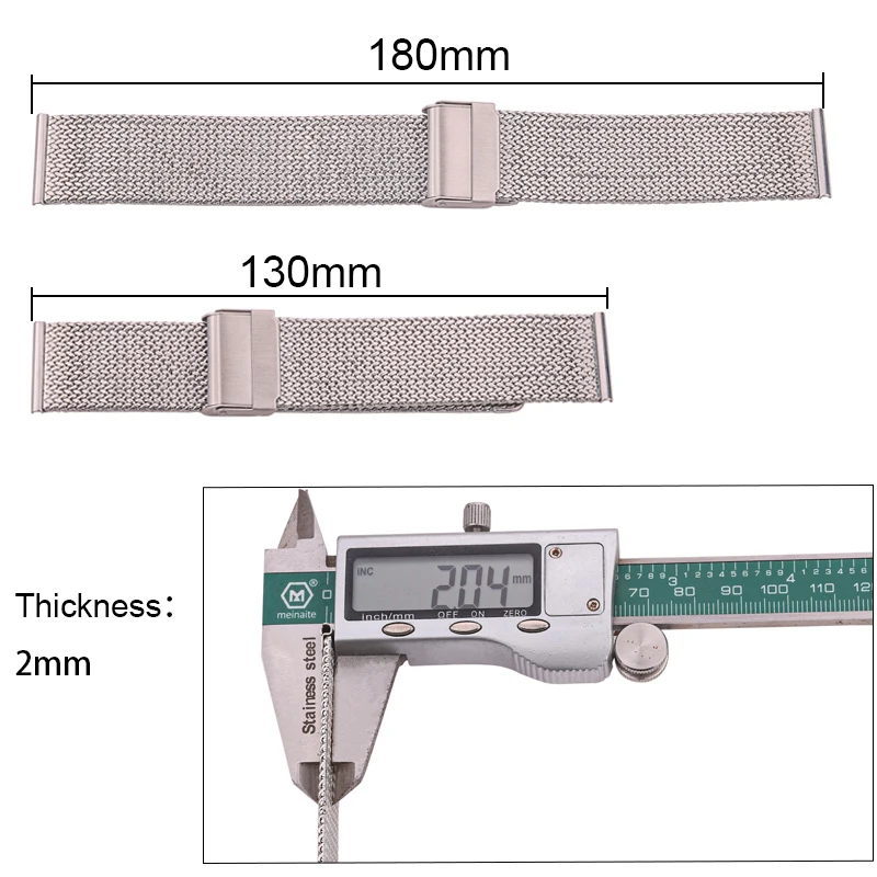 Stainless Steel Watch Band Bracelet 16mm 18mm 20mm 22mm Mesh Milanese Loop Watchbands Women Men Replacement Strap Accessories