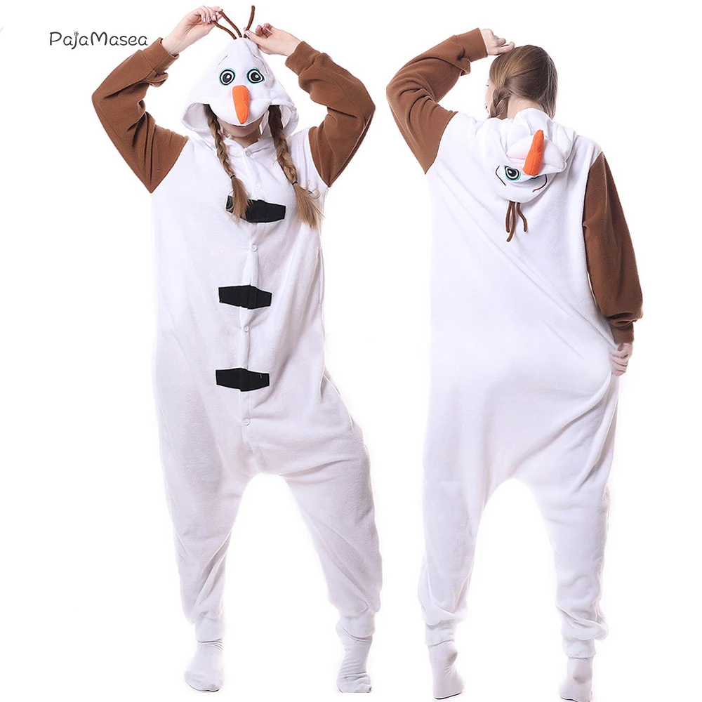 Комбинезон PAJAMASEA с мультяшным снеговиком для взрослых Женский костюм