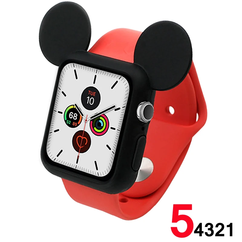 Чехол с принтом Микки для Apple watch band 5 4 44 мм 40 защитный чехол 42 38 correa iwatch 3 2 1