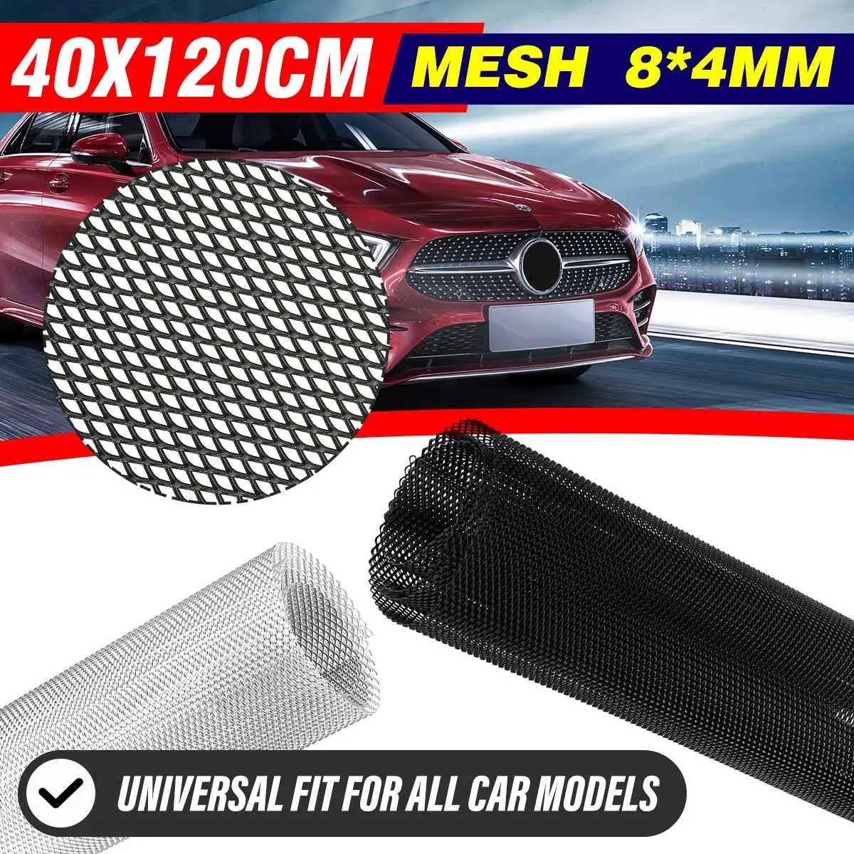 120x40 см передний бампер автомобиля гонки гриль чистая 8x4 мм решетка центр крышки