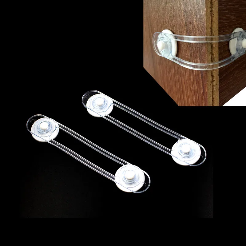 

Hot 1PCS Transparent Baby Safety Protection Products Anti-Pinch Hand Refrigerator Drawer Lock Child Lock-Out Feature