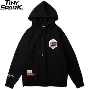 2019 Мужская толстовка в стиле хип-хоп с вышивкой и надписью, японские толстовки Harajuku, пуловер, уличная Осенняя Повседневная Толстовка из хлопка