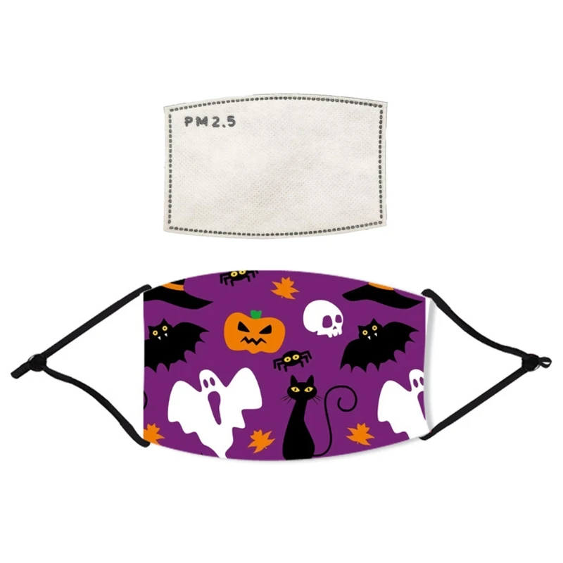 

5Pcs Ghost Pumpkin Halloween Mouth Mask Anti Haze Mask Outdoor Skull Face Mask N1HE
