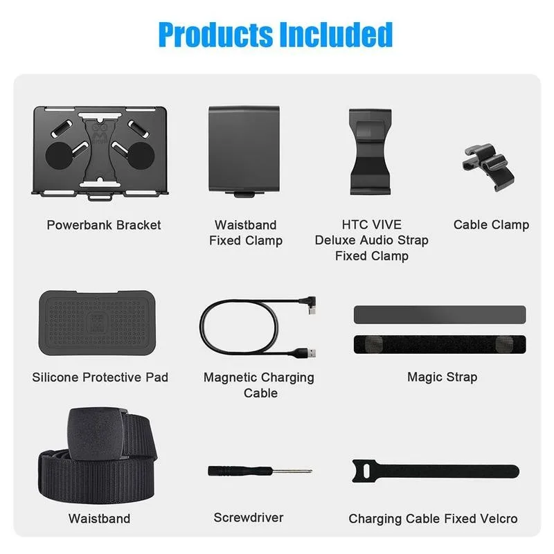

1pcs For Oculus Quest 2/1 Or Vive Deluxe Audio Strap Accessories Fixing Headset Powerbank Battery Bracket Holder Game Vr O4Q9