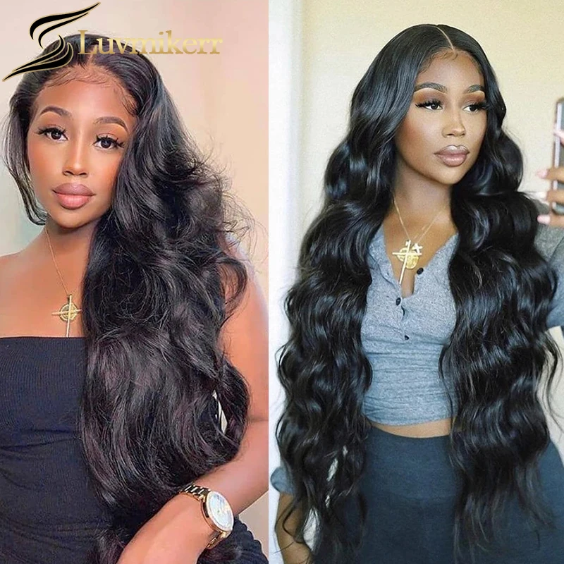 

30 Inch HD Transparent Body Wave 13x4 Lace Frontal Wigs Natural Color Human Hair Wigs Full Pre Plucked With Baby Hair For Women