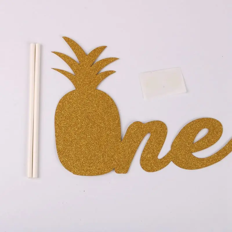 1 шт Золотой ананас один торт Топпер День рождения Юбилей вечерние золотые
