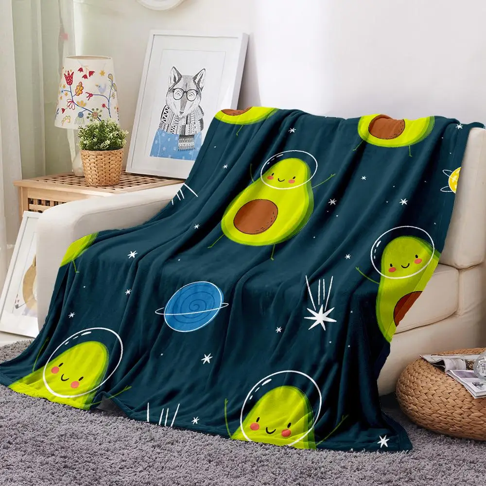 3D принт зеленый фруктовый фланель Одеяло авокадо пушистый ворсом домашнего