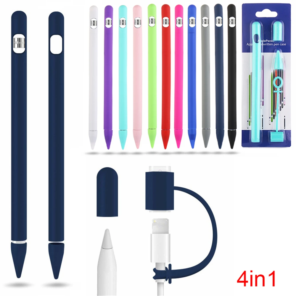 

Soft Silicone Compatible For Apple Pencil Case Compatible For iPad Tablet Touch Pen Stylus Dust Proof Protective Sleeve