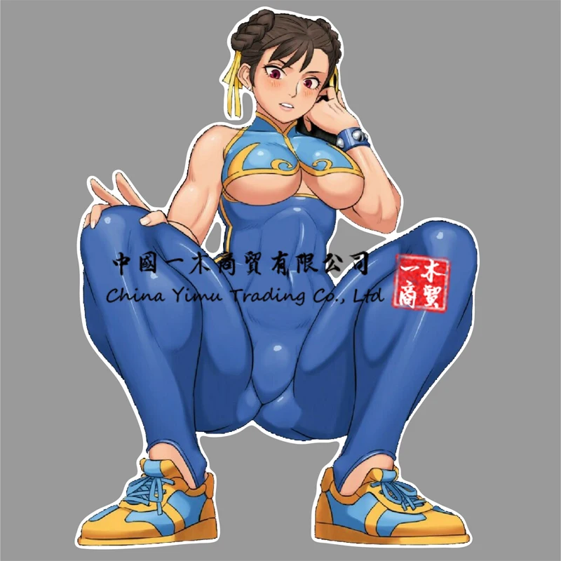Заднее лобовое стекло Chun Li наклейка для уличного истребителя Ecchi Hentai Наклейка