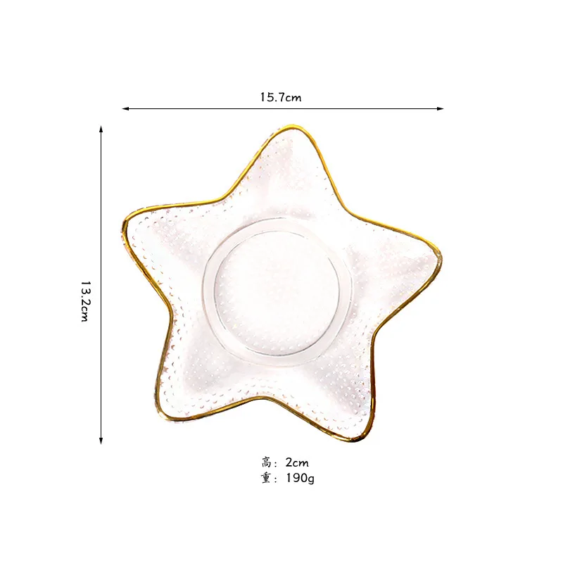 

Creative Ins Glass Plate Tableware Dish Fruit Salad Plate Home Dining Plate Dessert Dessert Plate 1pc