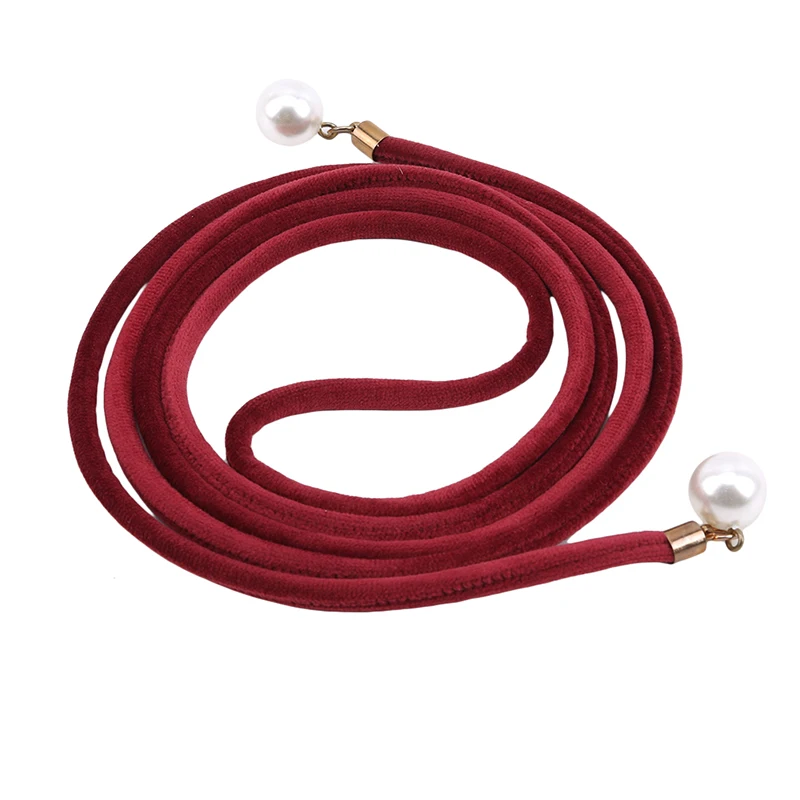 Однотонный Модный женский пояс с кисточкой и узлом винтажный жемчужинами