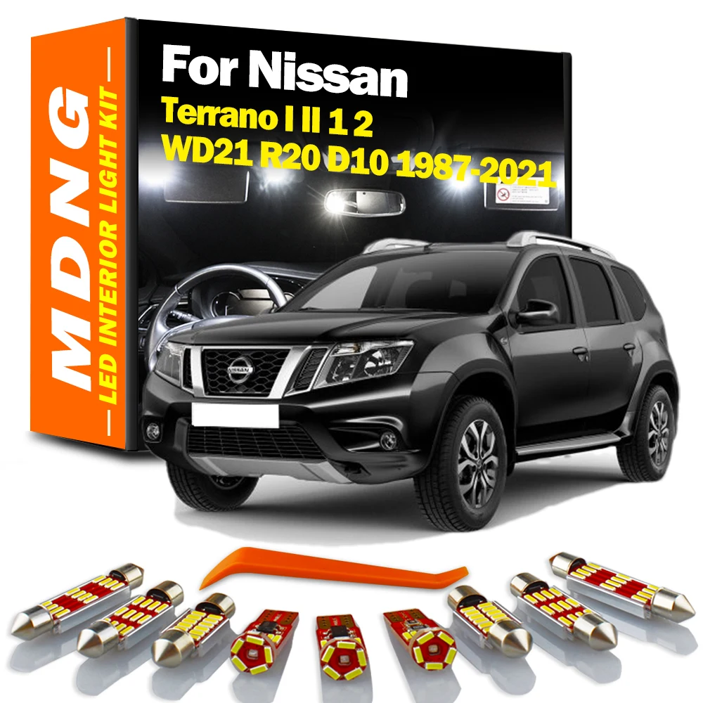 

MDNG Canbus LED Interior Map Light Kit For Nissan Terrano I II 1 2 WD21 R20 D10 1987-2016 2017 2018 2019 2020 2021 Car Led Bulbs