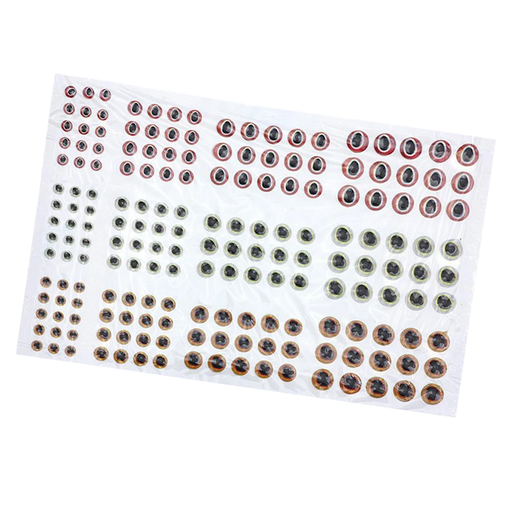 

183pcs 3D Holographic Fishing Lure Eyes Fly Tying Crafts Stickers 2mm-5mm