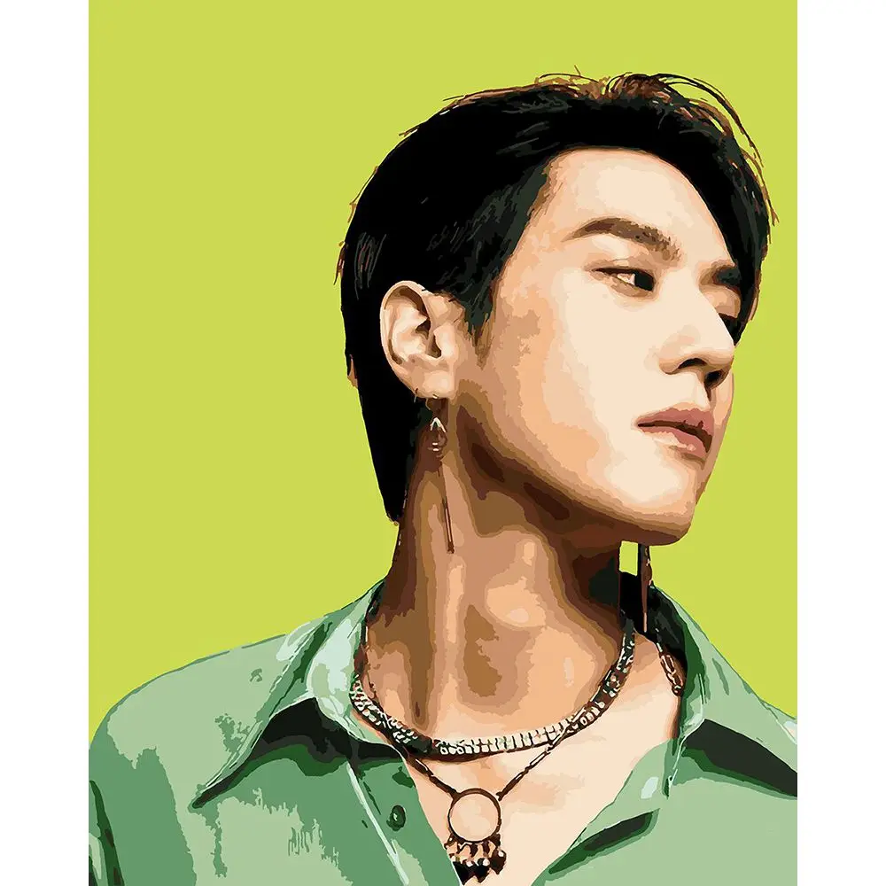 Картина по номерам GOT7 Yugyeom Югём Green 40 х 50 см | Дом и сад