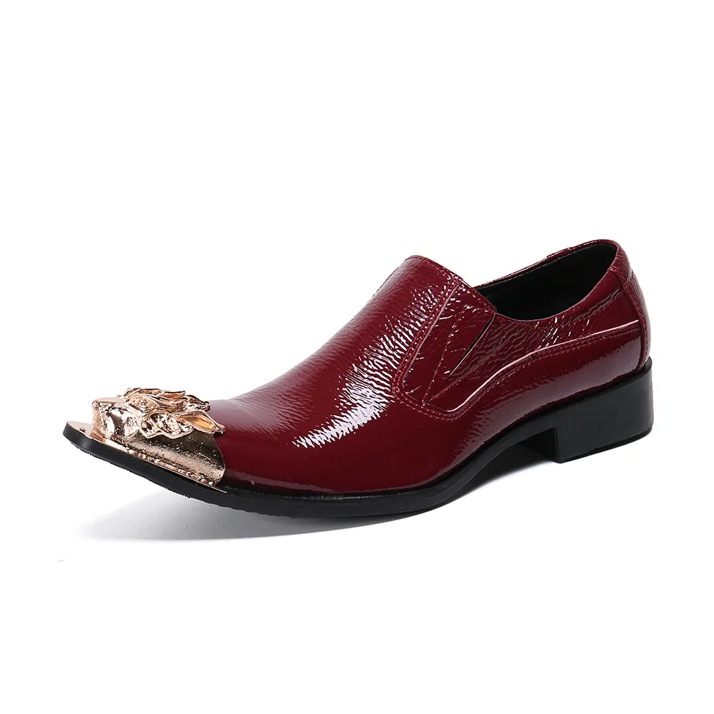 

British Designer Genuine Leather Men's Prom Oxfords Pointed Toe Man Wedding Party Flats Formal Dress Wingtip Brogue Shoes