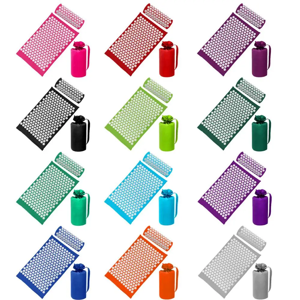 Массажная подушка для акупунктуры коврик снятия стресса и боли в спине с шипами