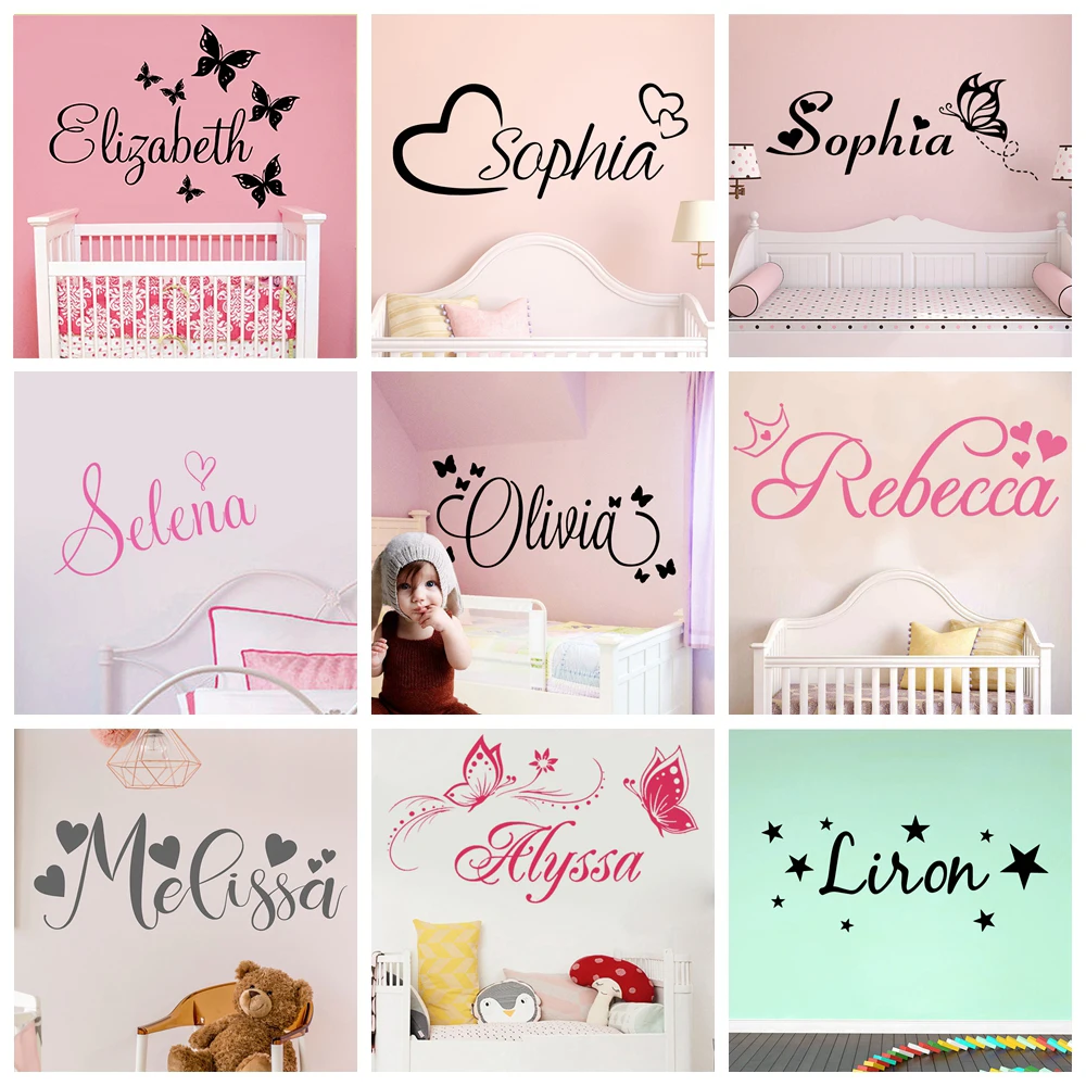 

Personalized Name Schmetterling Wand Aufkleber Tapete Fr Kindergarten Kinder Raum Dekoration Vinyl Aufkleber Schlafzimmer Decals