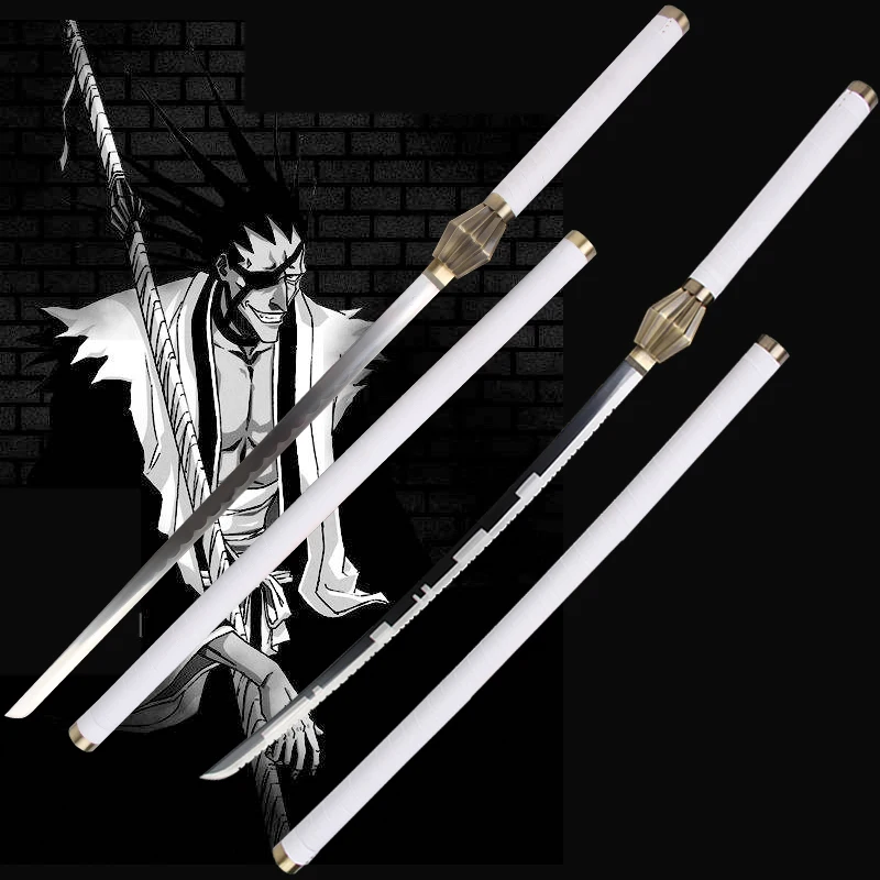Не острые настоящие мечи-катаны из углеродистой стали Самурай для Bleach аниме меч кенпачи сараки Косплей фантастический реквизит