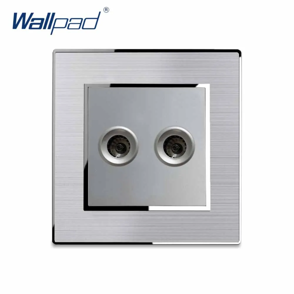 2 шт. настенные розетки из нержавеющей стали с серебристой рамкой | Строительство