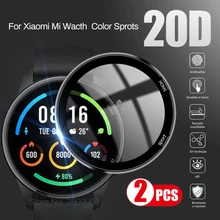 2Pcs 20d curved protective glas for xiaomi mi watch color sports soft fiberglass screen protector film 9h smartwatch accessories