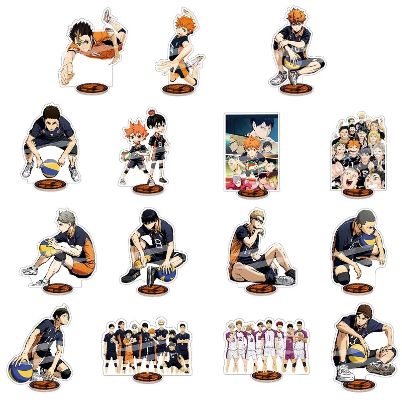 1 Pcs Anime Haikyuu!! Volleyball Teenagers Teammate Acrylic Desk Stand Figures Model Plater Holder Cake Topper Activities Decor