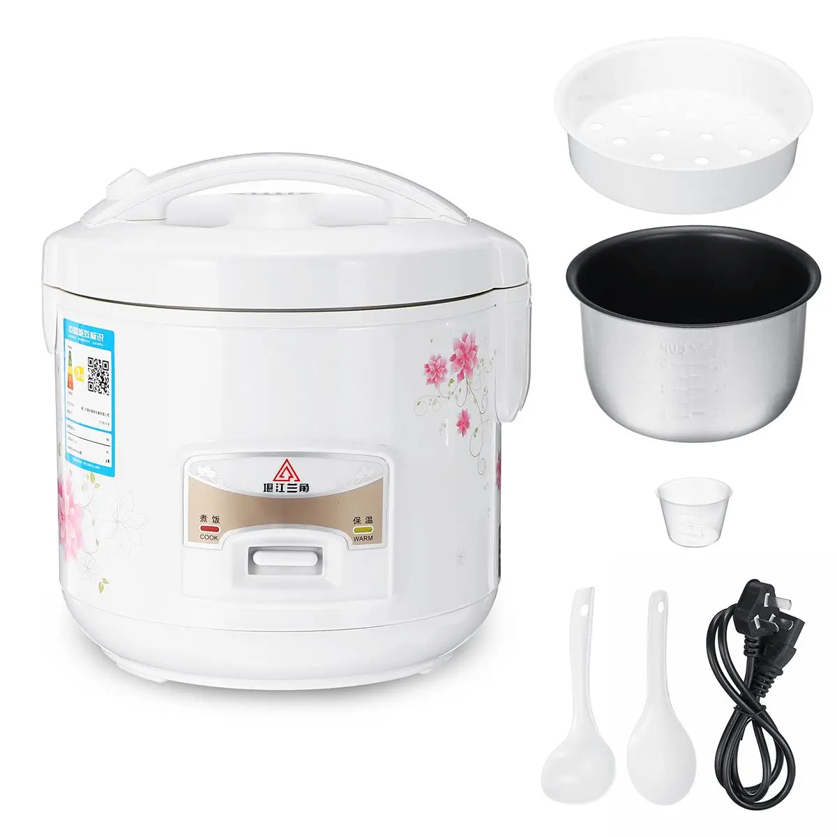 

warmtoo Electric Non-Stick Inner Rice Cooker 2L 3L Household Steamer Cooking Pot Kitchen Appliances Easy to Clean Durable