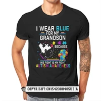 i wear blue for my grandson autism awareness unisex t shirt black kawaii vintage mens tshirts latest tops tees unique