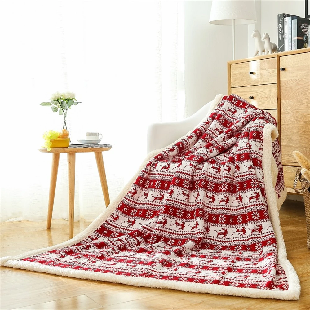 Повседневное красное одеяло для домашнего декора Кашемировое Двухслойное