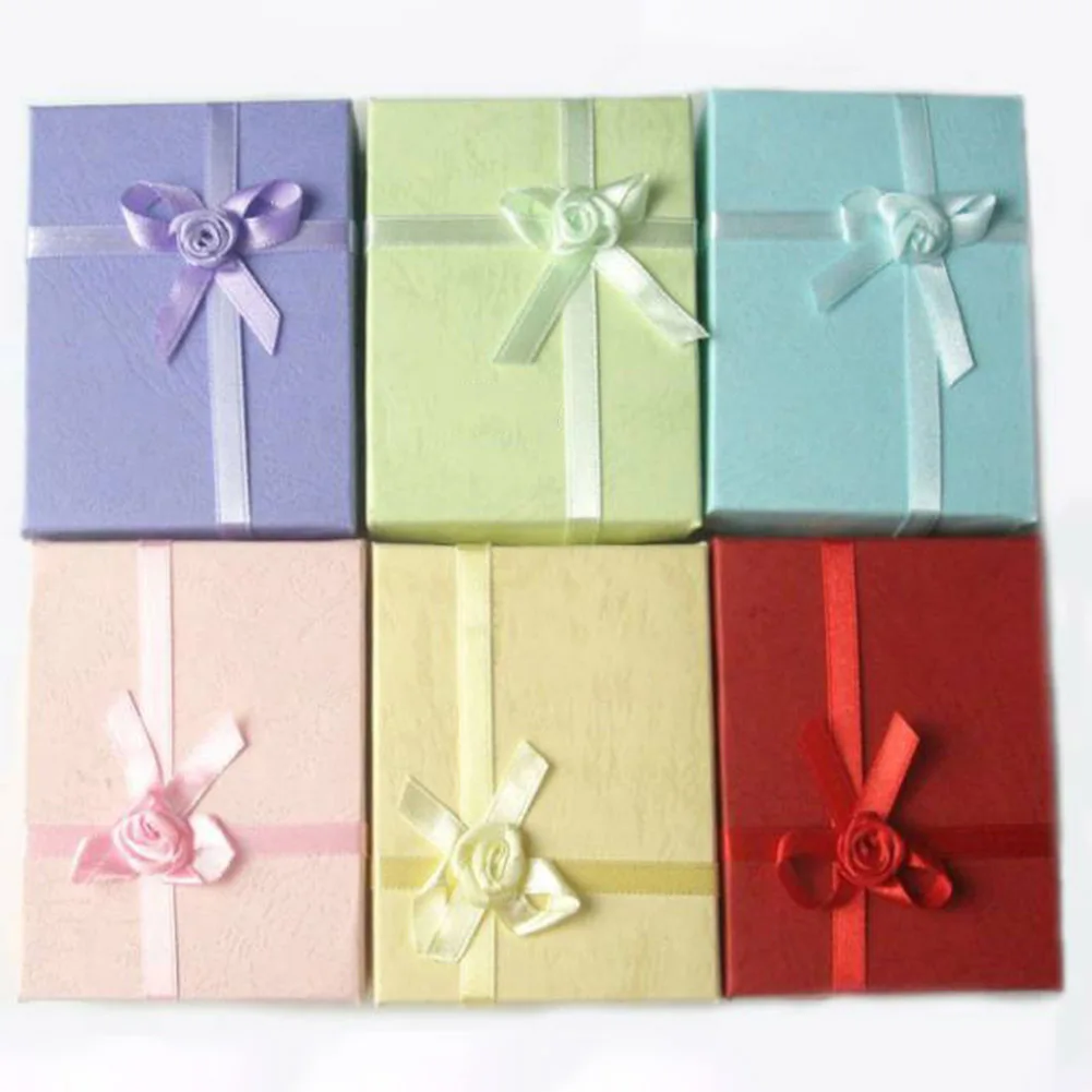 Cuboid Bowknot Bracelet Necklace Bangle Jewelry Holder Case Gift Packing Box Organizer Display wedding | Украшения и аксессуары