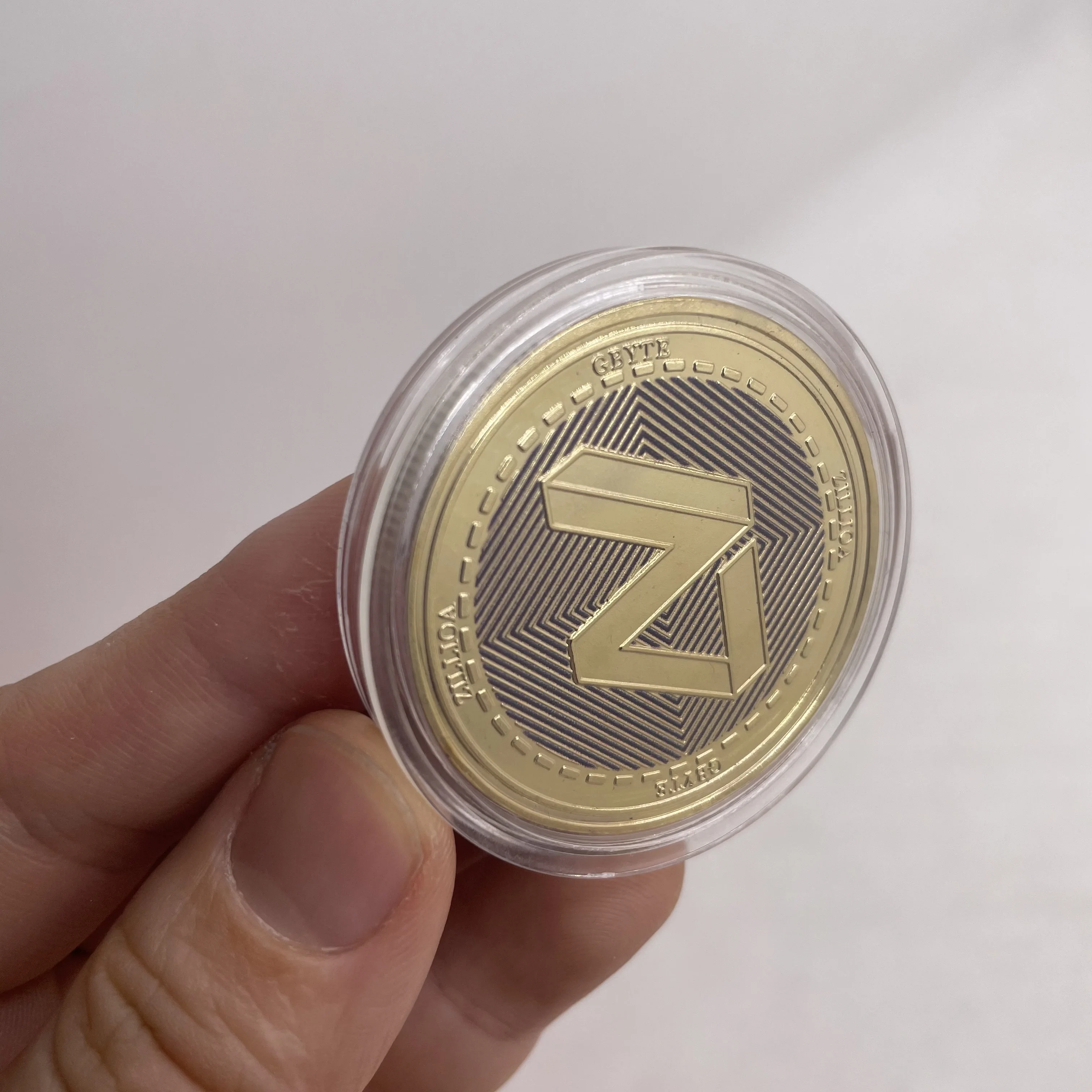 Невалютная монета GBYTE ZILLOA физическая позолоченная памятная криптовалюта
