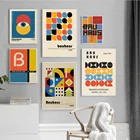 Абстрактные Геометрические линии Bauhaus Ретро скандинавские современные настенные художественные холст картины плакаты и принты картинки для декора гостиной