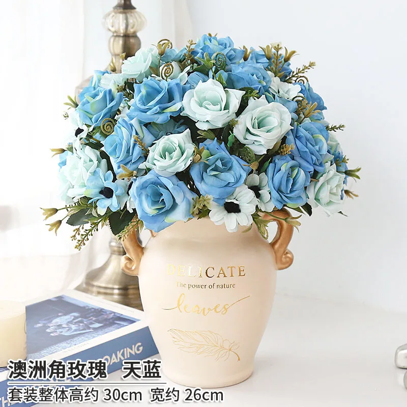Роскошный набор искусственных цветов в европейском стиле ваза для сервировки