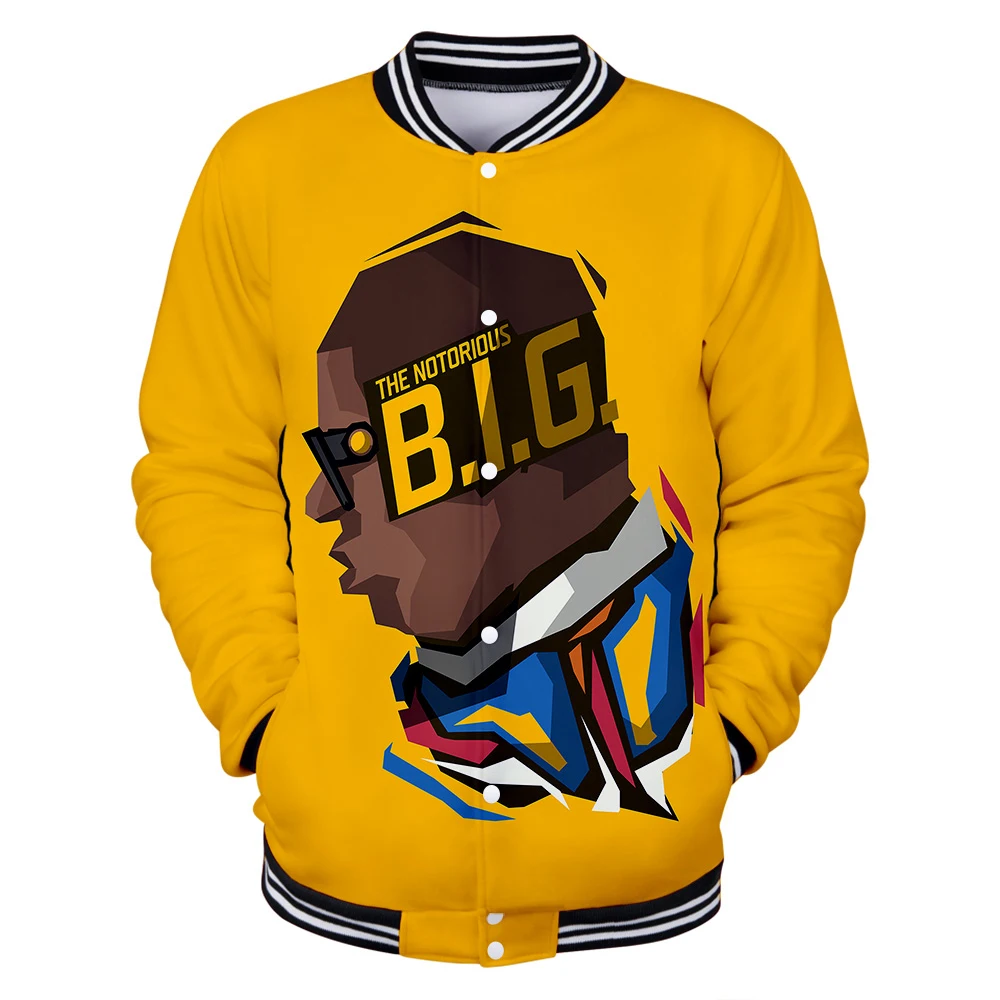 

B.I.G BIGGIE 3D Printed Baseball Jackets Fashion Women/Men Hot Sale 2021 Long Sleeve Jacket Casual Streetwear Clothes