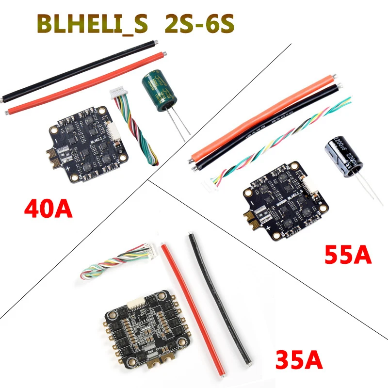 

BLHELI_S 35A 40A 55A 2S-6S 4 In 1 ESC Crossing Machine Tower 4 In 1 Dshot600
