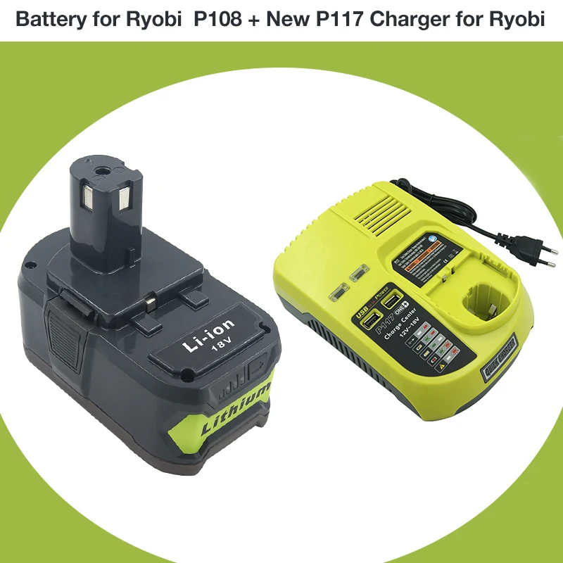 Литиевая аккумуляторная батарея P106 P108 18 в 6000 мАч для зарядного устройства Ryobi P107