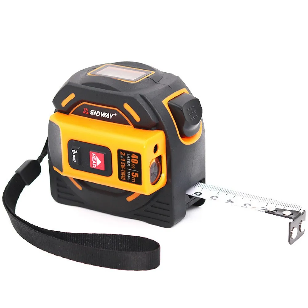 

SNDWAY Laser Distance Meter Rangefinder Multifunctional Self-Locking Hand Tool Device Digital Retractable Laser Range Finder