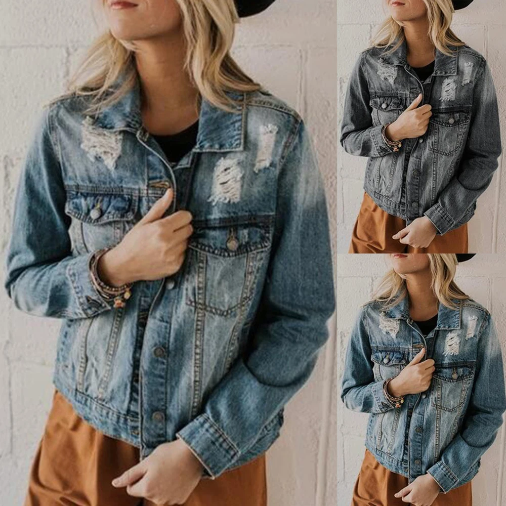 Женская Новинка 2019 полая джинсовая куртка стильная модная тонкая верхняя одежда