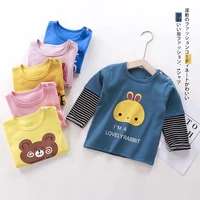 baby girl clothes t shirt autumn baby long sleeve tee tops soft 1 6 years kids boy casual cute bottoming shirt cotton outfits