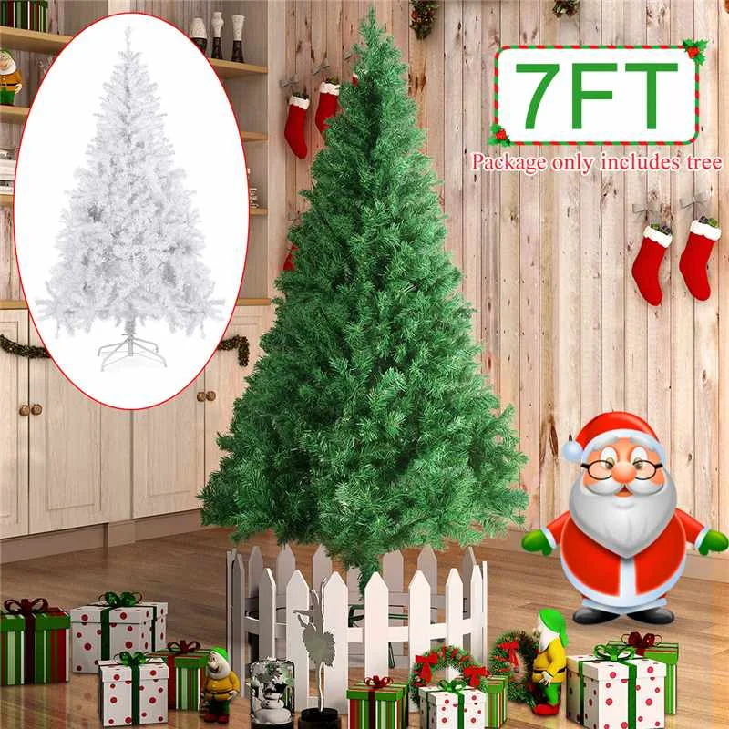 Горячая 2,1 м/7 футов DIY рождественская елка Новогодний подарок Флокирование Рождественская елка снежинка елка Рождественская семья отель торговый центр украшения