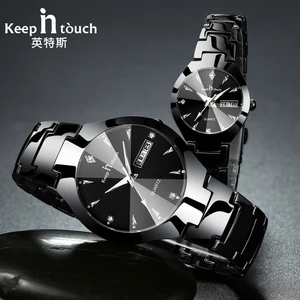 Couple Watches For Lovers 2022 Fashion Quartz Watches Men Women Waterproof Week Calendar Wristwatch 