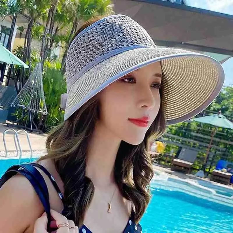 Складные новые летние Для женщин шляпа от солнца ведро Кепки бежевый Панама с