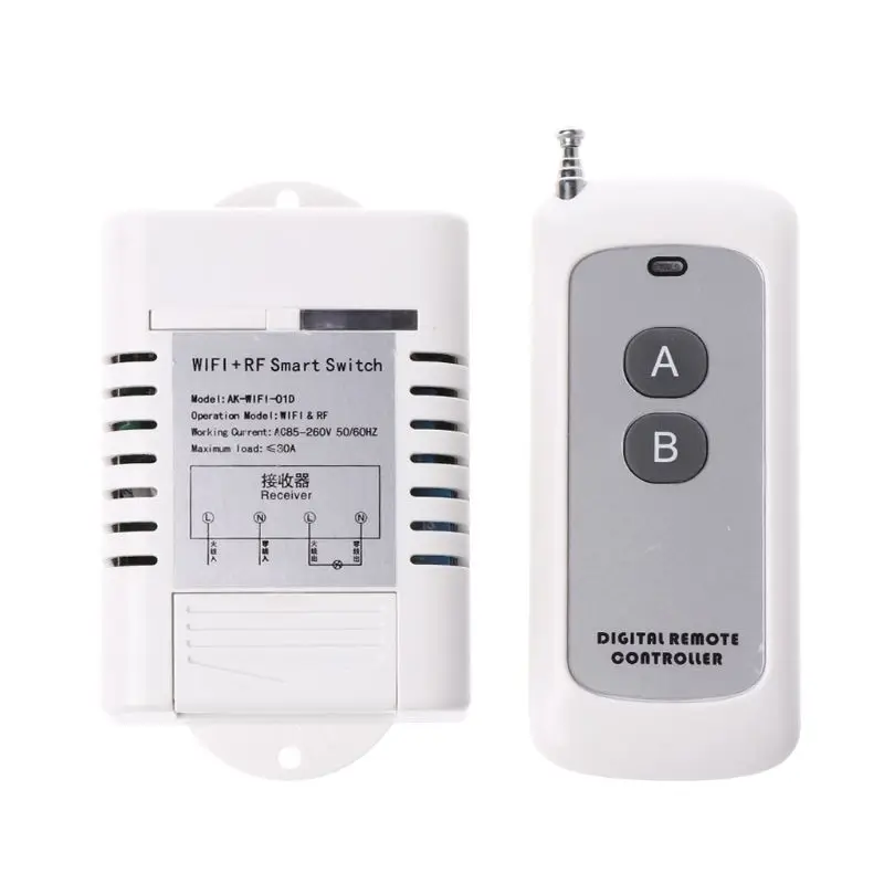 

Relay Remote Switch 1CH 30A Wifi DIY Automation Modules Smart Home Receiver 433MHz Universal EV1527 RF Transceiver H9EB