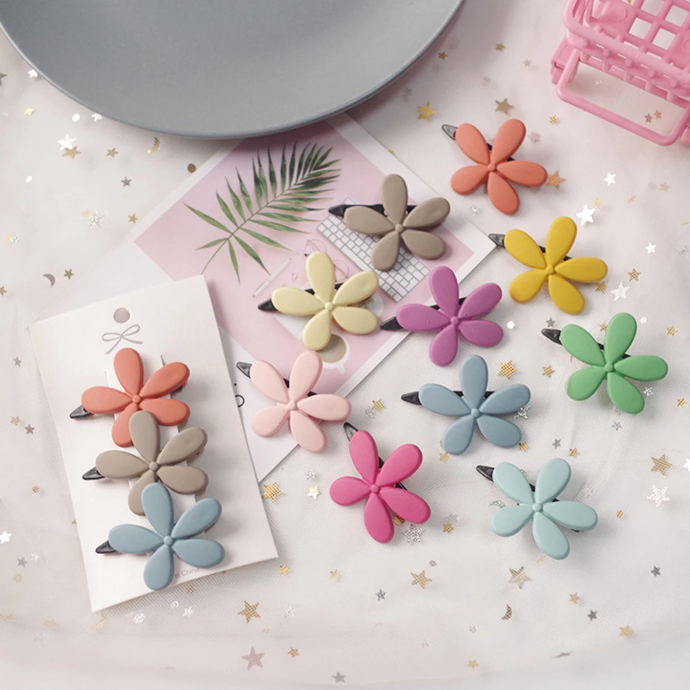 3pcs/set Candy Color Star Heart Hair Clip Children Flower Bow Cute Girls Barrettes Sweet Hairpin Headwear Accessories for Women