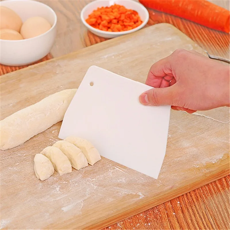 Pastry Cutter Plastic Cake Spatulas Dough Scraper Trapezoid Bread Pizza Fondant Tools Butter Knife Multiduty White Safe Bakeware | Дом и сад