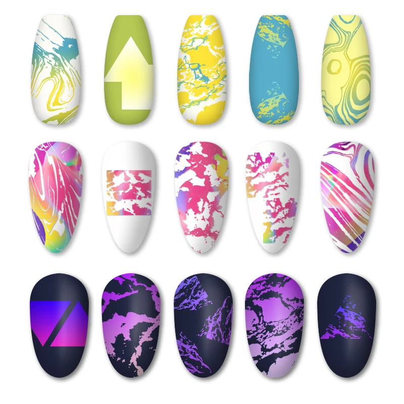 Трафарет RBAN для стемпинга ногтей пластина с изображением растений Листьев