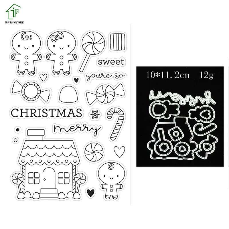 

Металлический трафарет для резки имбиря для «сделай сам» скрапбукинга фотоальбома открыток тиснения рождественские украшения поделки 2021