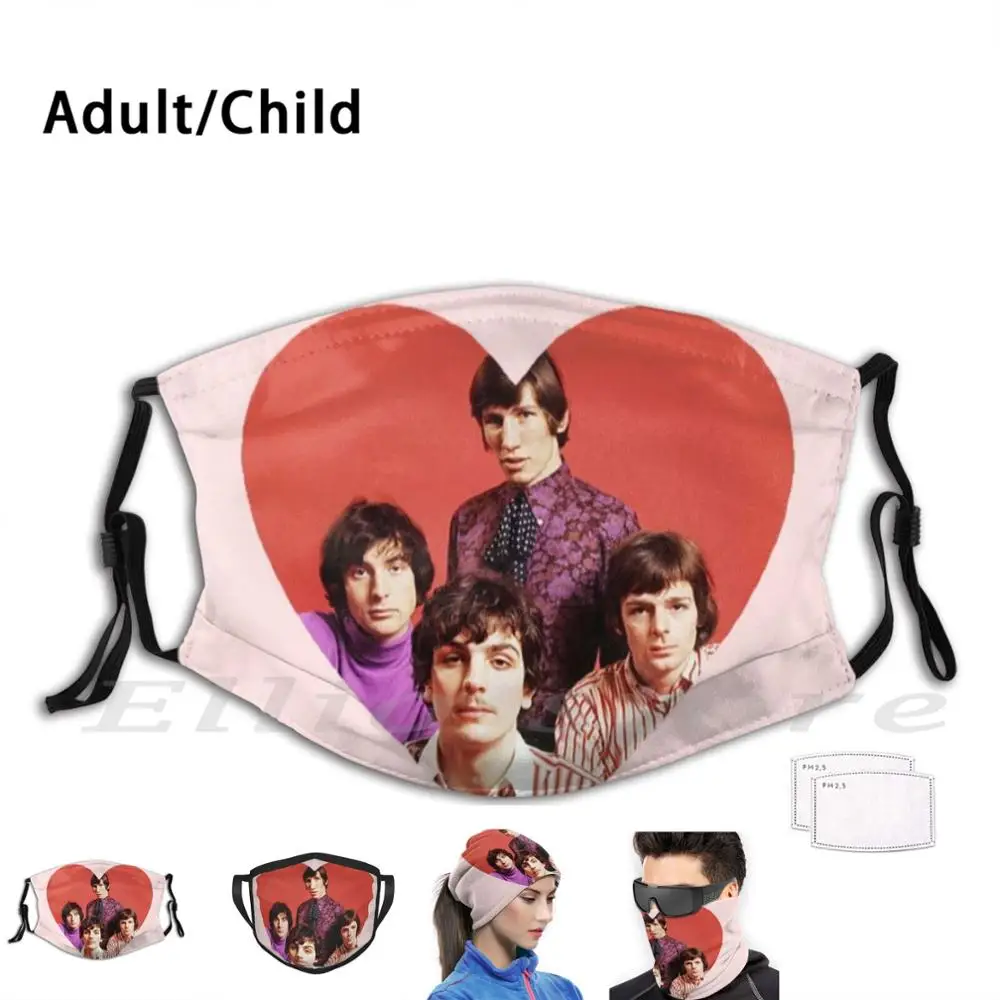 

Heart Mask Funny Print Reusable Pm2.5 Filter Face Music Music And Roll Classic The Wall Another Brick In The Wall Pigs On The