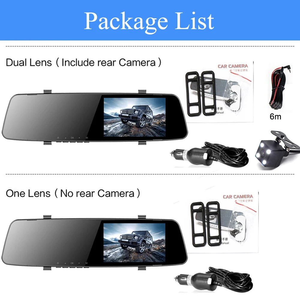ADDKEY Mirror Dvr 4.5 Inch Dashcam FHD 1080P Automatic Camera Auto Registrar Support Rear View Camera Video Recorder Car Dvrs images - 6