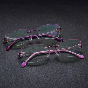 Женские очки без оправы Reven Jate, титановые очки без оправы, оправа для очков, оптические очки по рецепту, модные 2534