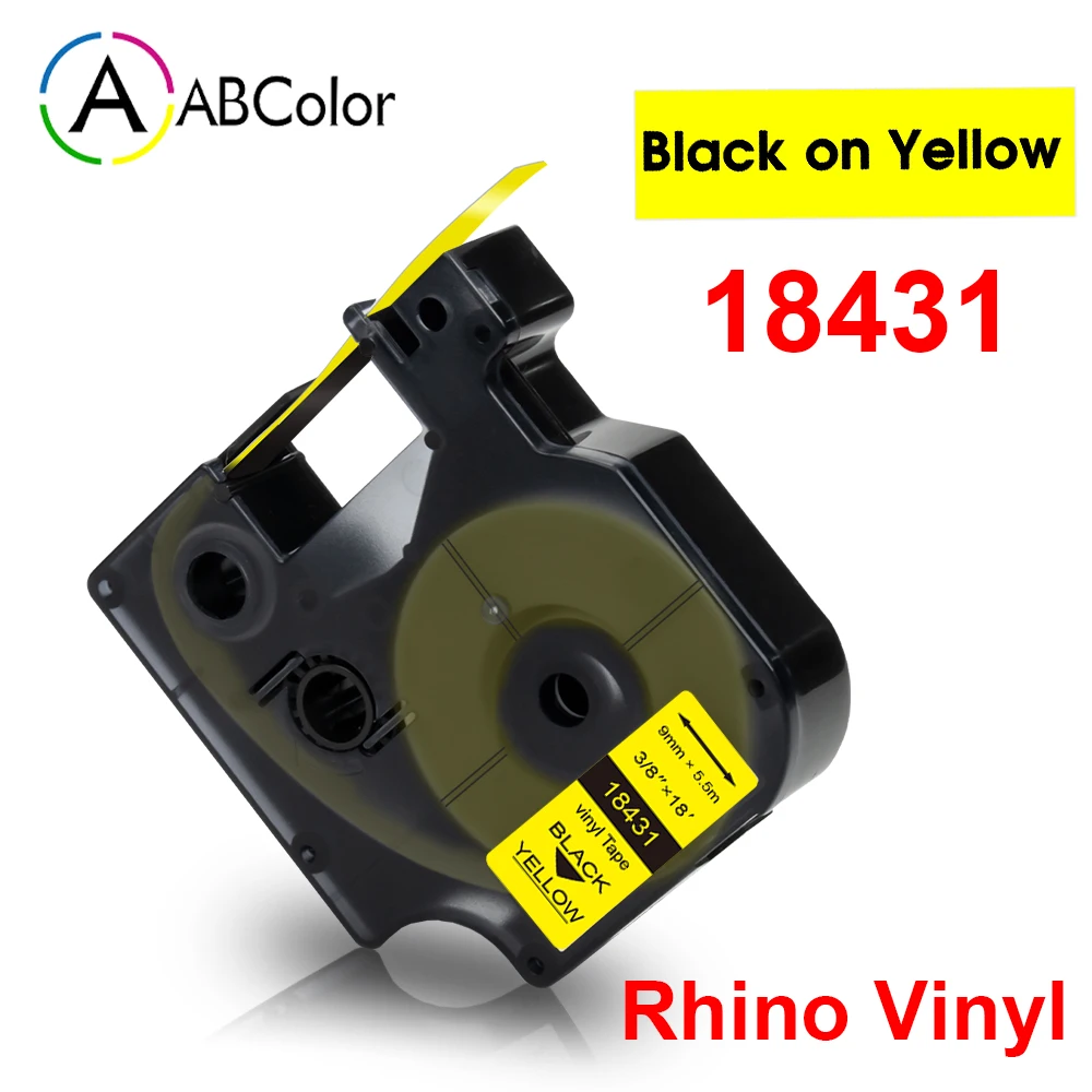 

A ABColor 18431 черно-желтая лента, совместимая с DYMO Rhino, виниловая этикетка 18443 18434 18437 18440 для Dymo Rhino 4200 5000